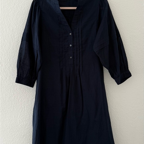 J. McLaughlin Pullover Sabina Cotton Dress Size S Pleated Balloon Sleeves Navy - Picture 8 of 11